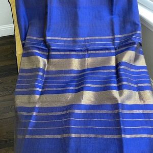 Ink blue silk cotton sari